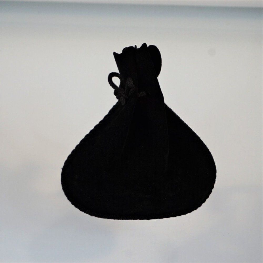 Flocked Velvet Jewelry Pouch Black Drawstring Dust Bag Gift Bag